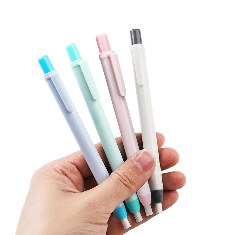 Press Type Pencil Eraser Set with 6 Replacement Core, For Office School Sketching Painting Writing Erase Supplies Accessories ﻿
