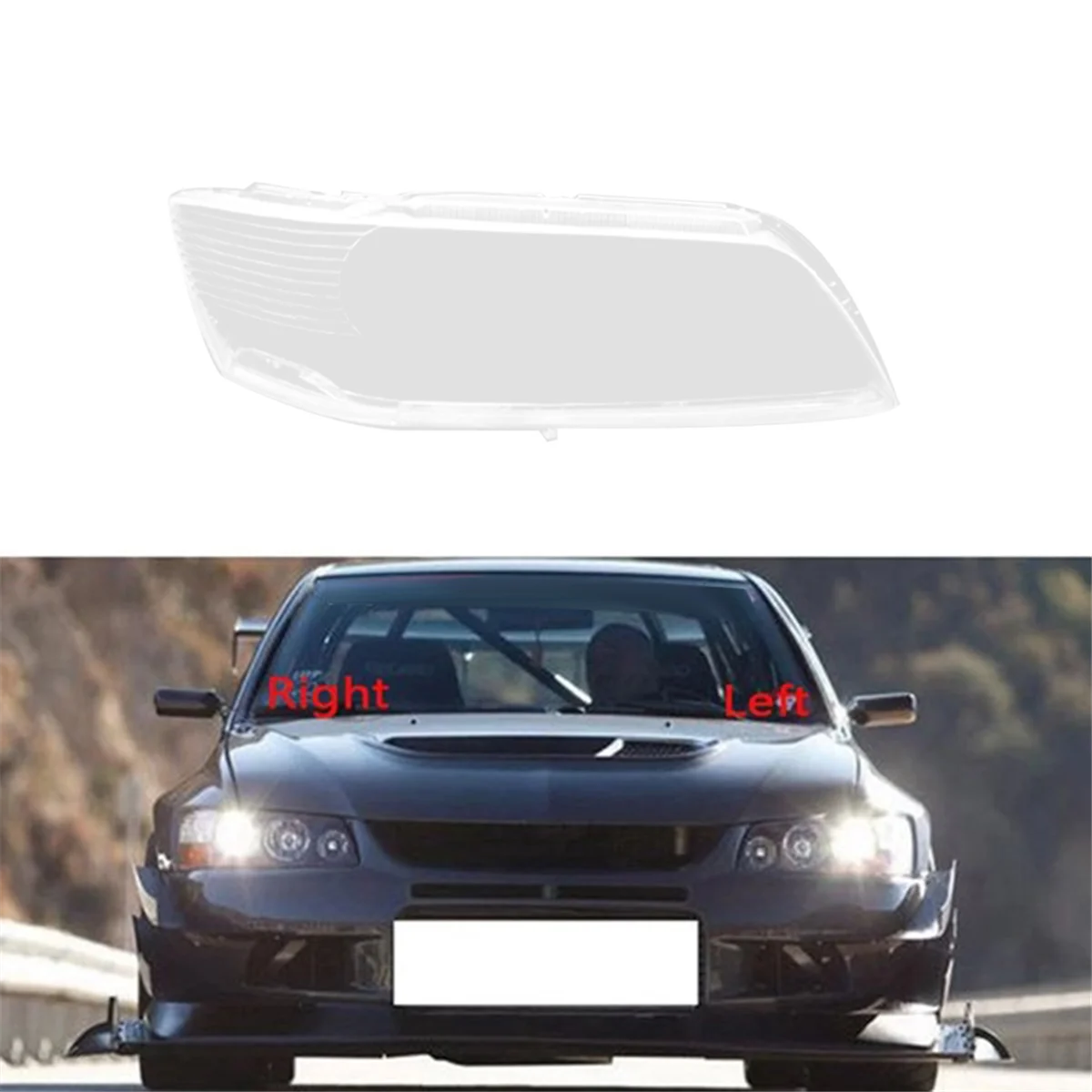 Car Right Headlight Shell Lamp Shade Transparent Lens Cover for Mitsubishi Lancer Evolution 2005-2006