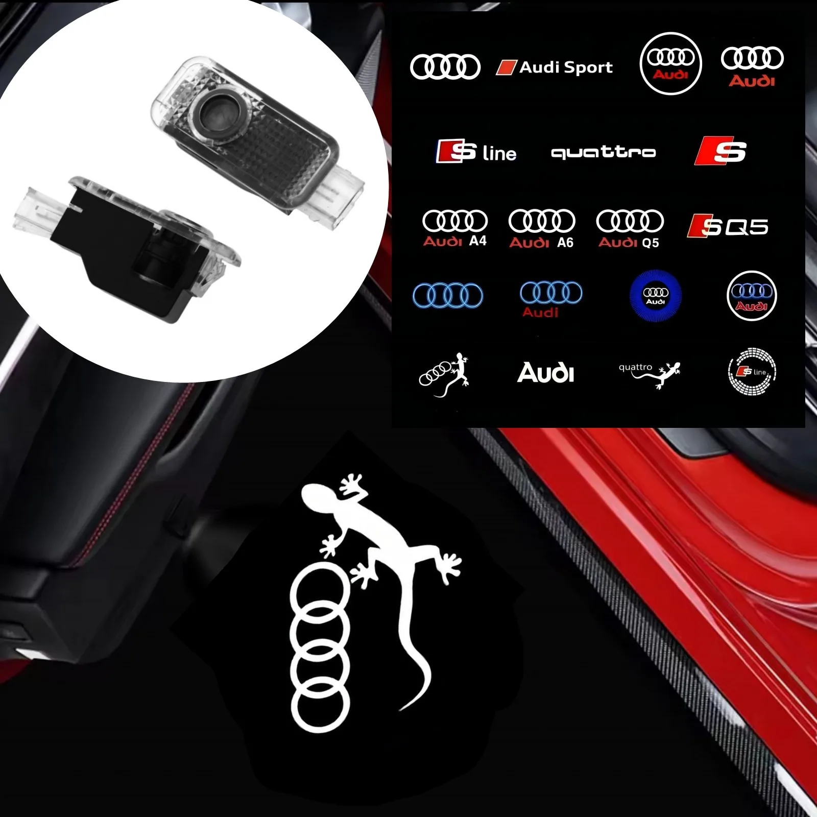 Lampe de projecteur Led pour porte de voiture, pour Audi A3 A4 B8 8P 8V A6 C7 A5 Q5 B7 B6 B8 B9 SLINE QUTTRO RS Q3 Q7 S3 S4 S5 SQ5 S6