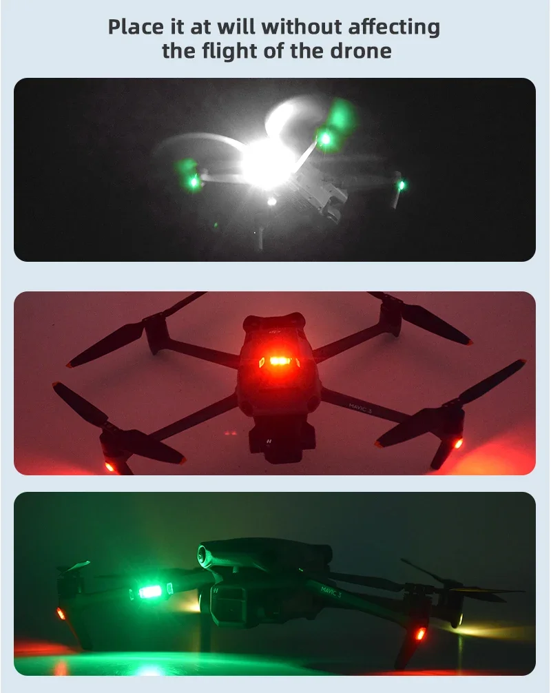 Mini Drone Strobe Light 6 Lights Color Lightweight Anti-collision for DJI Mavic Mini 2/Mini 4 Pro/Mavic 3 Accessories