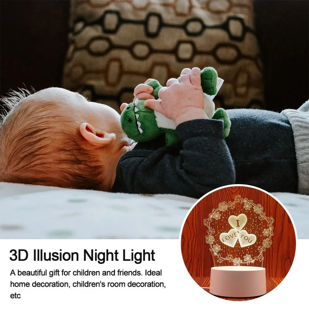 

Acrylic 3D Illusion Night Light Lover Best Birthday Gift for LED Neon Sign Lamp Kids Bedroom Decor Bedside Nightlight Girl