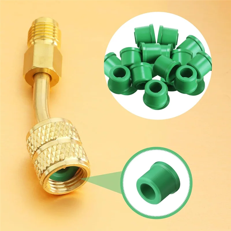 ABGR-36Pcs R134a 1/4Inch Charge Hose Gasket Kit Air Conditioner Valve Core Accessories Includes 30 Valve Hose Gaskets