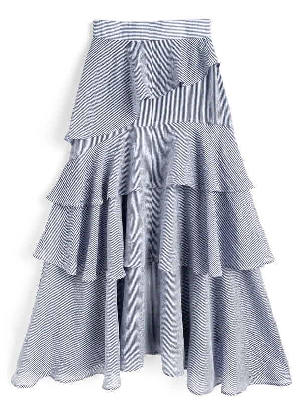 Sweet Japanese Sle Long Plaid Skirt High Waist Elastic Waist Asymmetrical Hemline Girl's Faion Daily A-Line Skirt