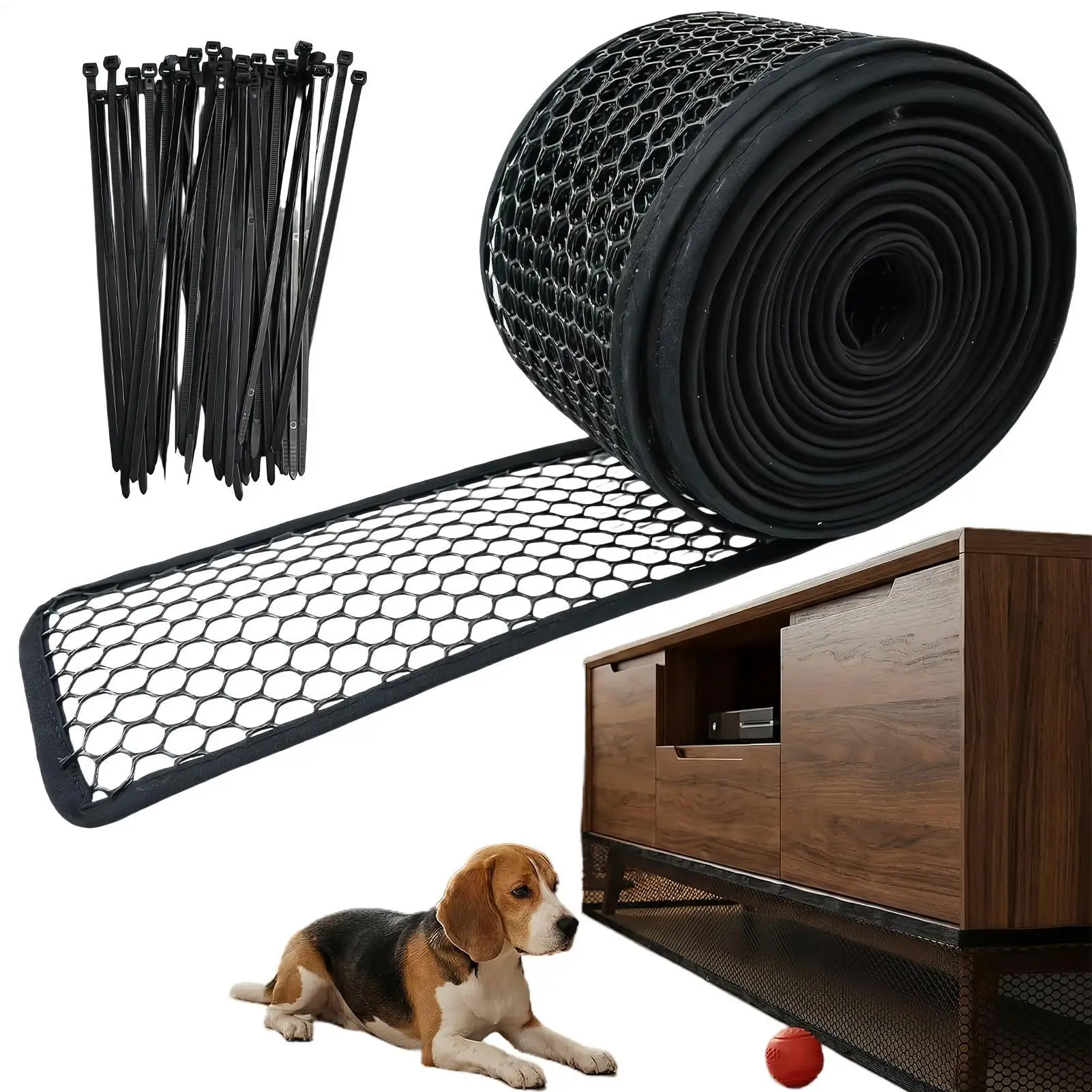 Under Couch Blocker With 20Pcs Tie Pet Barrier Blocker Furniture Bottom Barrier Under Couch For Home Fridge Cabinet Playroom Bed
