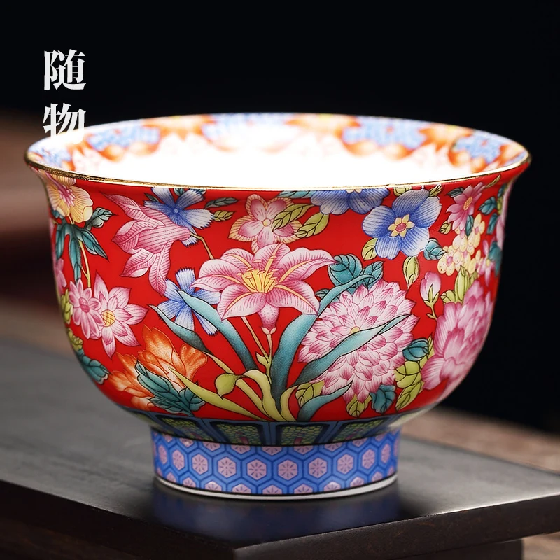 

Wanhua Enamel Colorful Master Jingdezhen Ceramic Personal Single Kung Fu Bowl Tea Cup High Grade