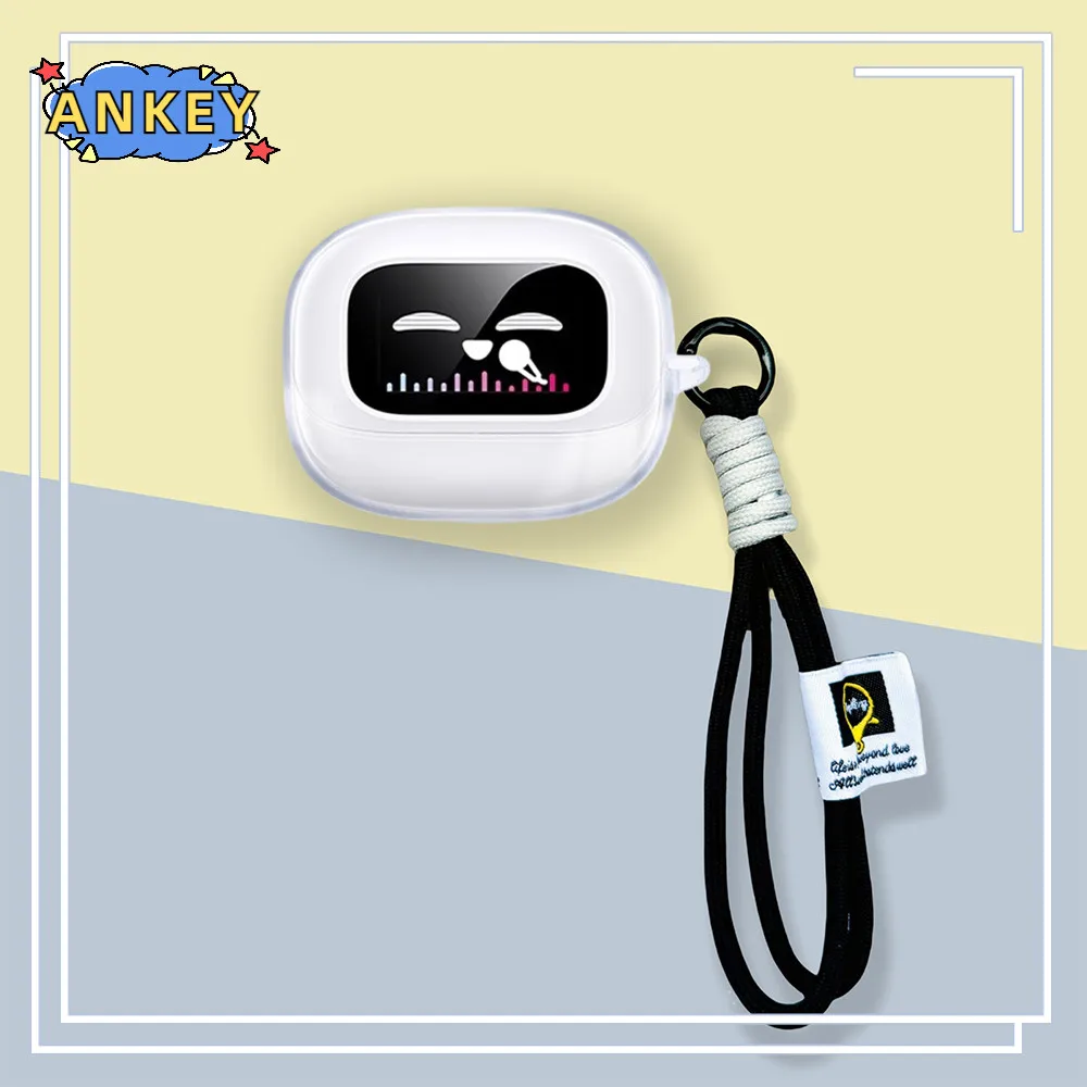 

Для Ugreen EchoBuds Magic Case Защитные прозрачные чехлы из ТПУ Bluetooth-наушники Портативные наушники со шнурком