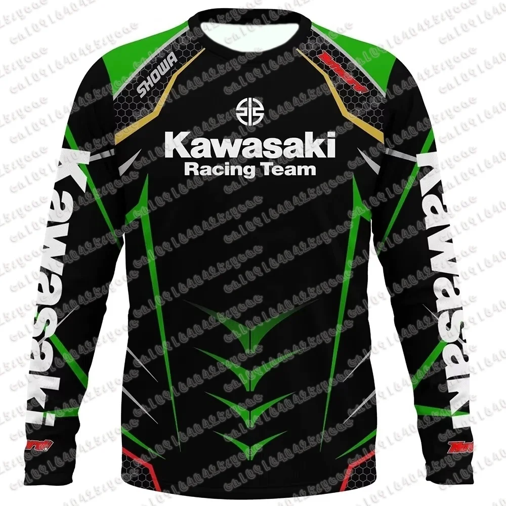 

Classics Kawasaki Motorcycle Racing Team Men T-shirt Long Sleeve Spring Autumn Women Tee New Shirts Sports Children Clothes Tops