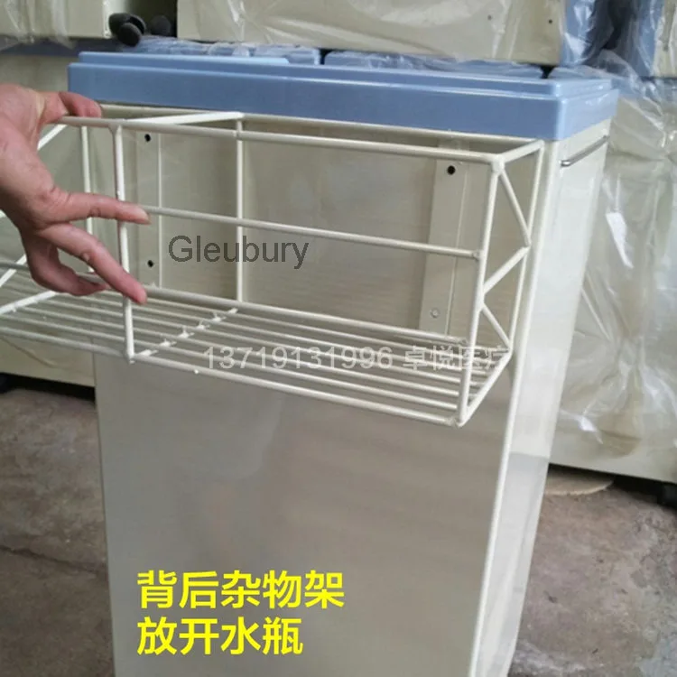 Medical-grade plastic and steel bedside table with a shoe rack, stainless steel bedside water bottle holder, and storage cabinet