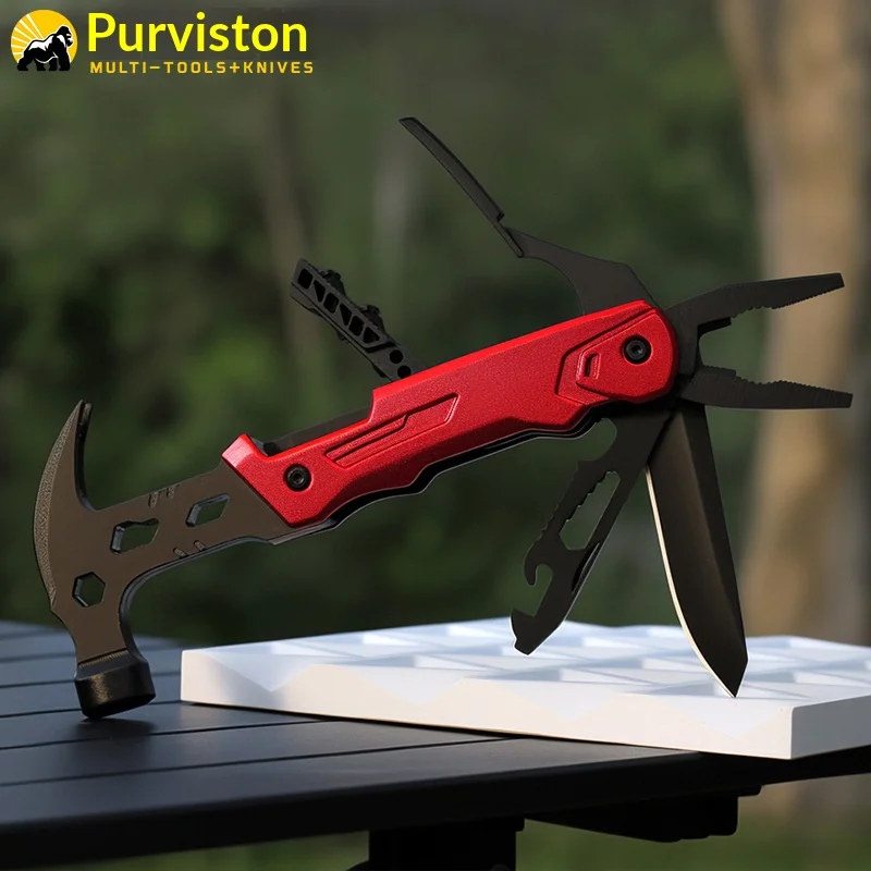 Multi functional sheep horn hammer pliers portable camping home maintenance knife pliers hammer combination tool