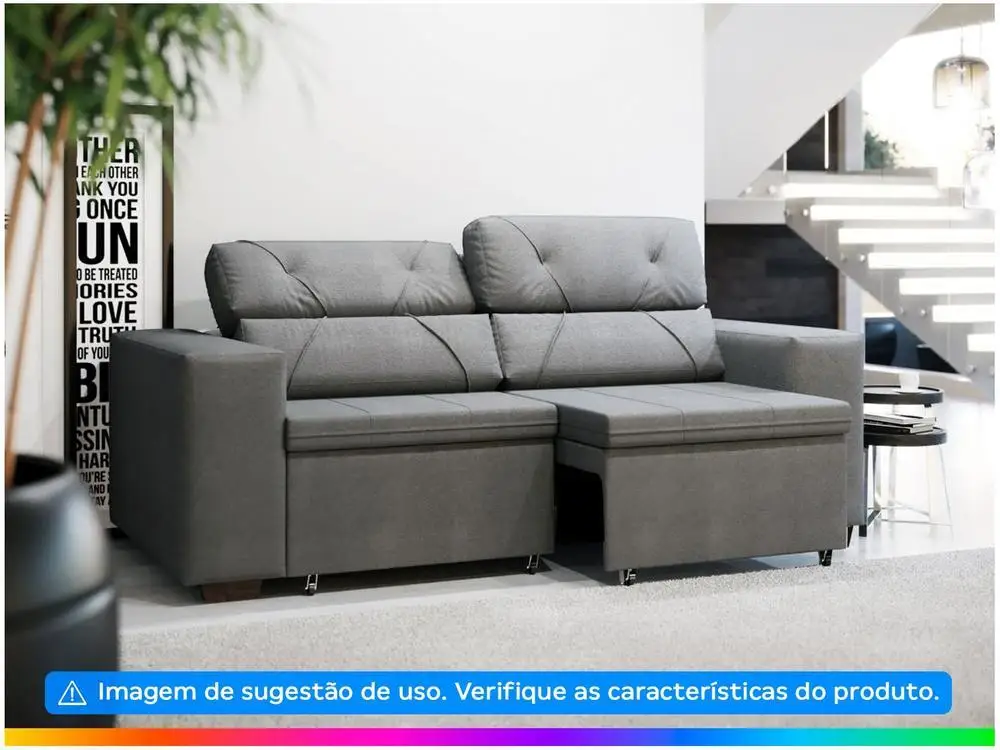 3 Places Suede Recliner Retractable Sofa