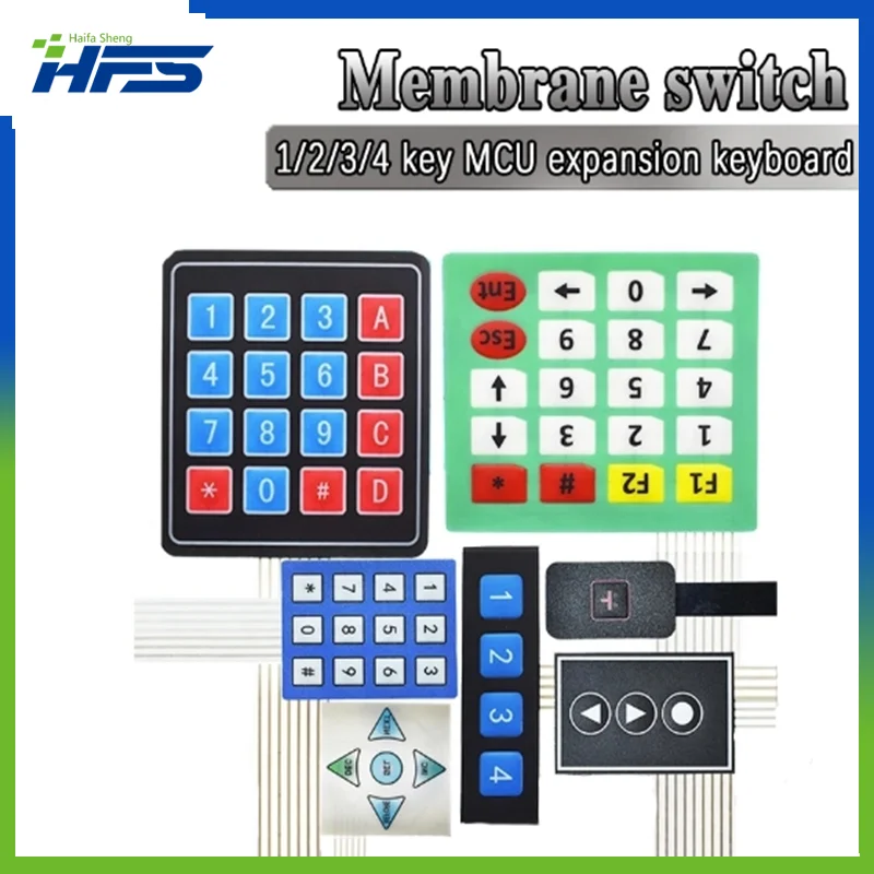 

1 3 4 5 12 16 20 Key Button Membrane Switch 1x4 1x5 4x4 4x5 Keys Matrix Array Keyboard Keypad Control Panel DIY Kit For Arduino