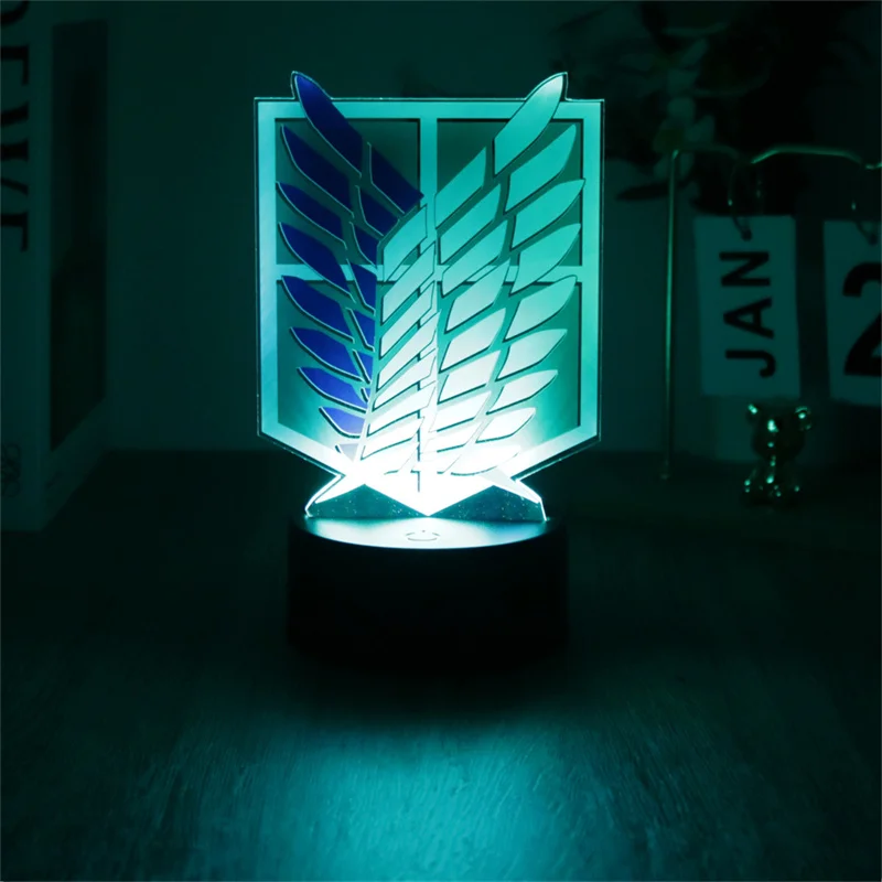 Anime Attack on Titan 3D Lamp LED Night Light 16 Color Remote Control Home Bedroom Figures Lamps Decorative Friend Party Gifts