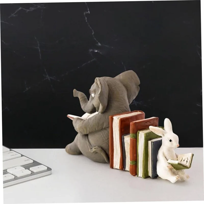 

Latest 1 Piece Bookends Home Decor Book Shelves Animal Figurine Elephant Crafts Animal Decoration Lawn Decor