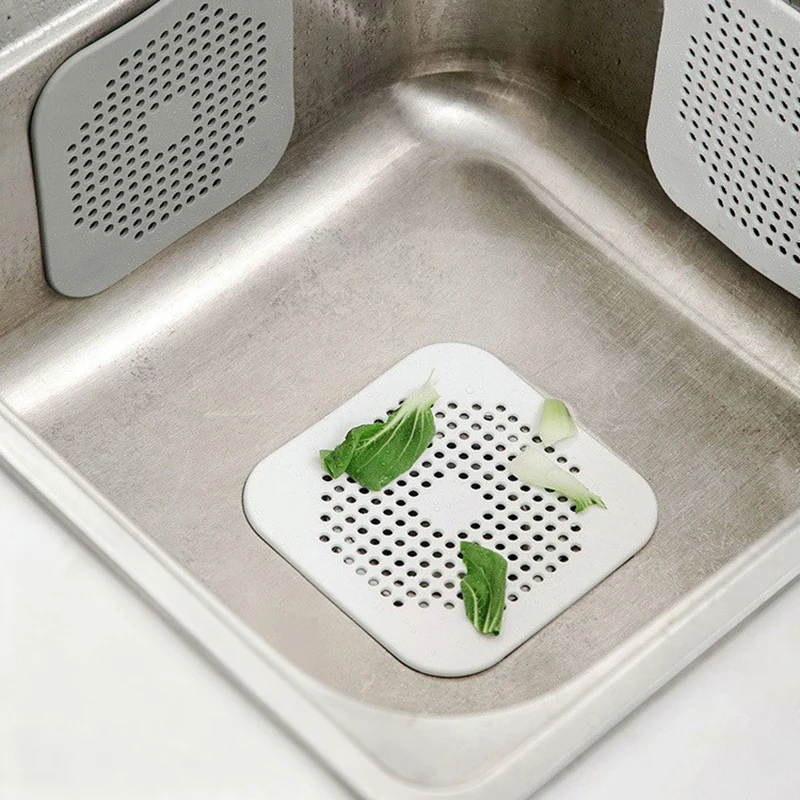 Square Silicone Absorbent Drain, Drains, Kitchens, Bathrooms and Showers, To Prevent Sinks from Clogging the Drain
