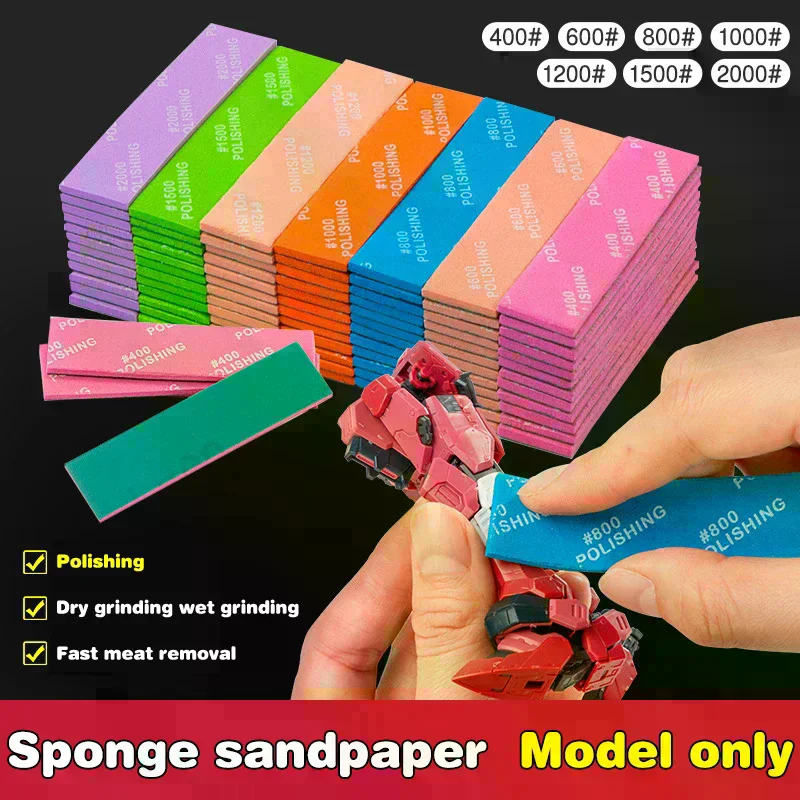 For Assembling Model Build Tools Hobby DIY MS-E400~1200 Semi-rigid Sanding Sticks Plastic Model Polishing Rod 9Pcs