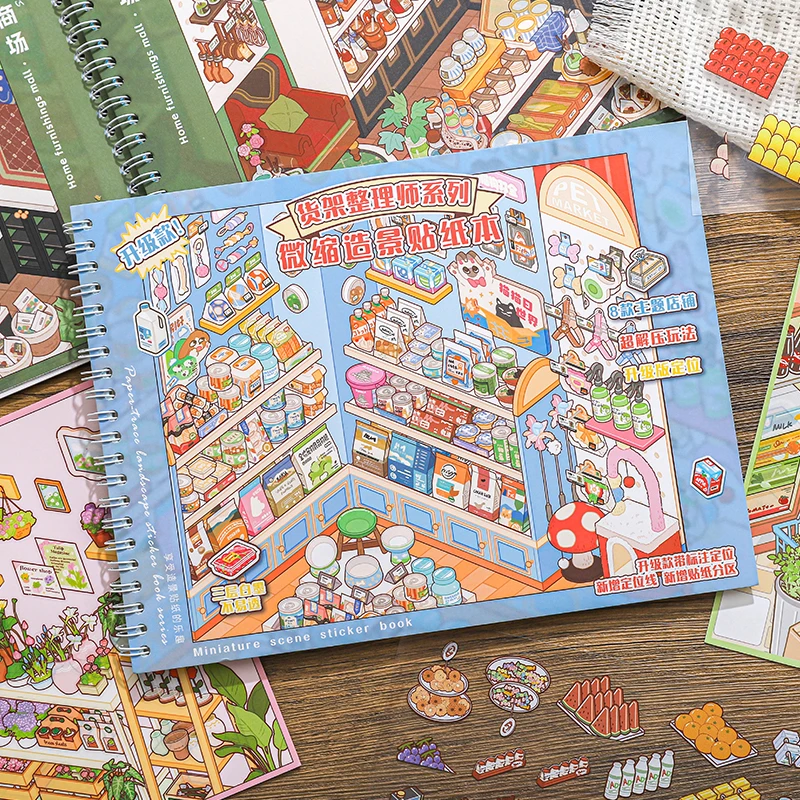 card-lover-25-piezas-[serie-organizador-de-estantes]-libro-de-coleccion-de-pegatinas-3d-impermeables-con-disenos-de-paisajes-zona-de-ofertas-tienda-de-flores-romantica