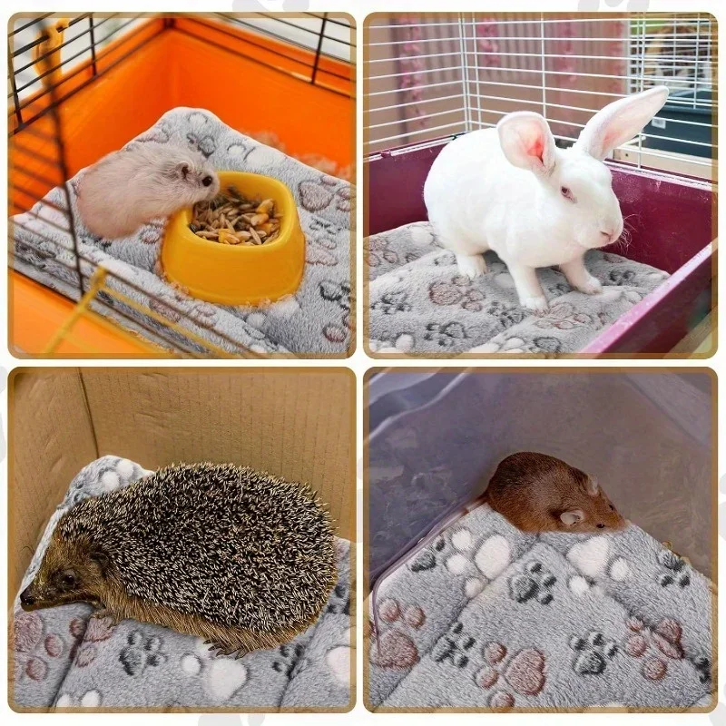 4 Stück kleine Haustiermatratzen, wendbar, doppelseitig, verdickte, waschbare Käfigmatte für Kaninchen, geeignet für Meerschweinchen, Kaninchen, Hamster – Detail 8