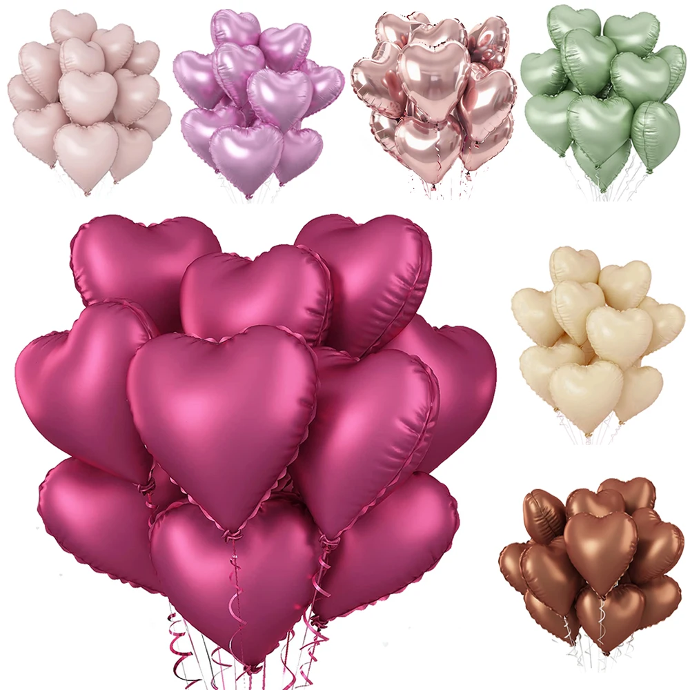 10 sztuk balony foliowe w kształcie serca 18 cali różowe czerwone różowe serce balon ślub walentynki rocznica dziewczyny zaopatrzenie firm
