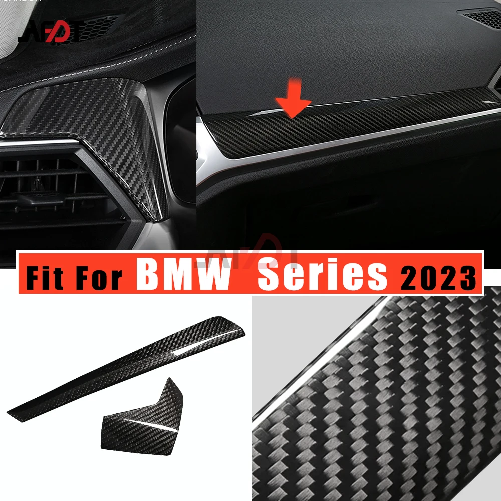 

LHD Carbon Fiber Car Dashboard Decoration Panel Cover Stickers Interior Accessories For BMW 2 3 4 Series G42 G20 G22 2020-2022