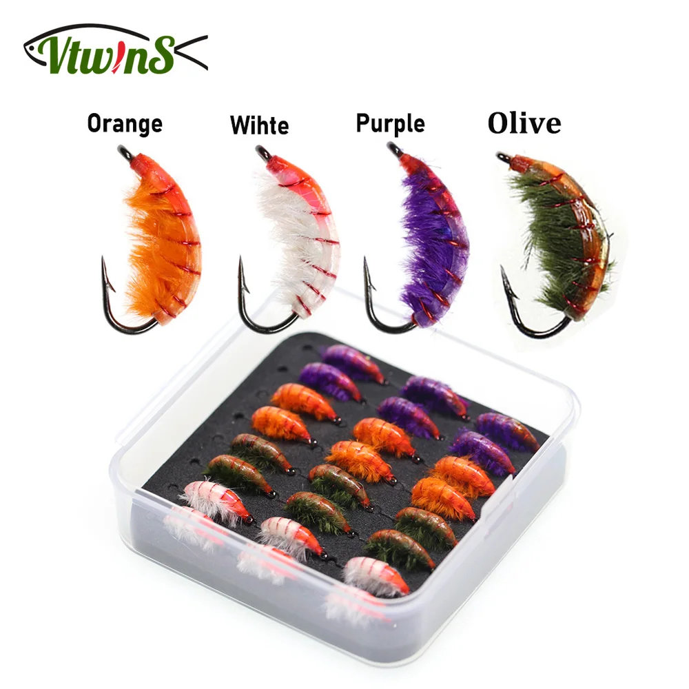 

Vtwins Czech Nymphs Freshwater Shrimps Scuds Bug Worms Flies for Trout Lure Bass Lure Perch Bait Fly Fishing Hooks