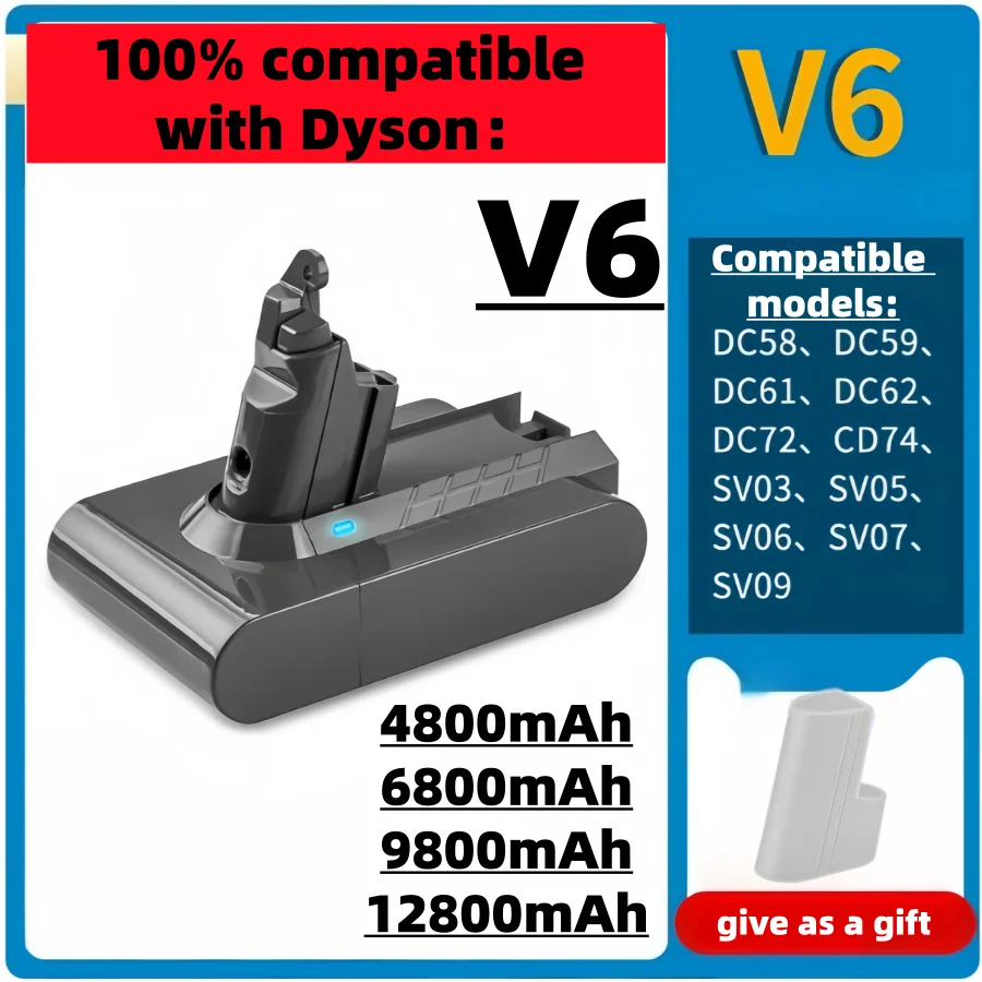 99.9% Perfect Compatible Li-ion Battery For Dyson V6 DC58 DC59 DC61 DC62 SV03 SV04 SV05 SV06 SV07 SV09 Replacement