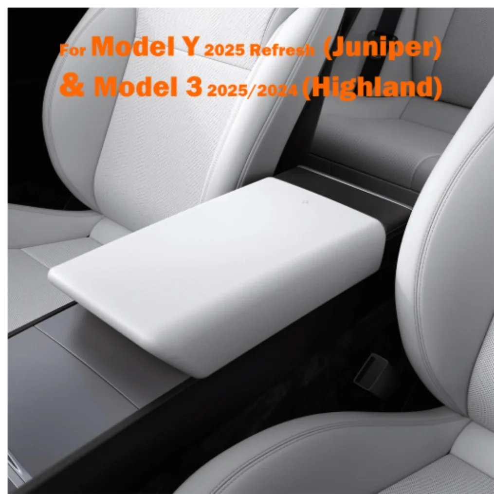 

Center Console Non-Slip Armrest Cover Designed for Tesla Model Y 2025 Refresh (Juniper) & Model 3 2025/2024 Refresh (Highland)