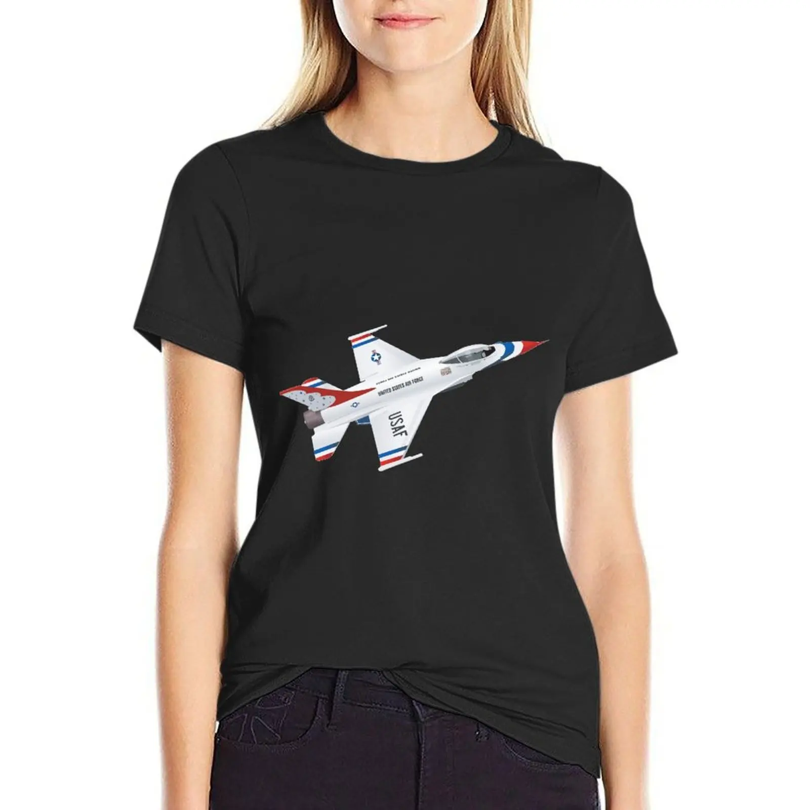 F-16: Thunderbirds T-Shirt plus size tops hippie clothes Female clothing Women t shirt