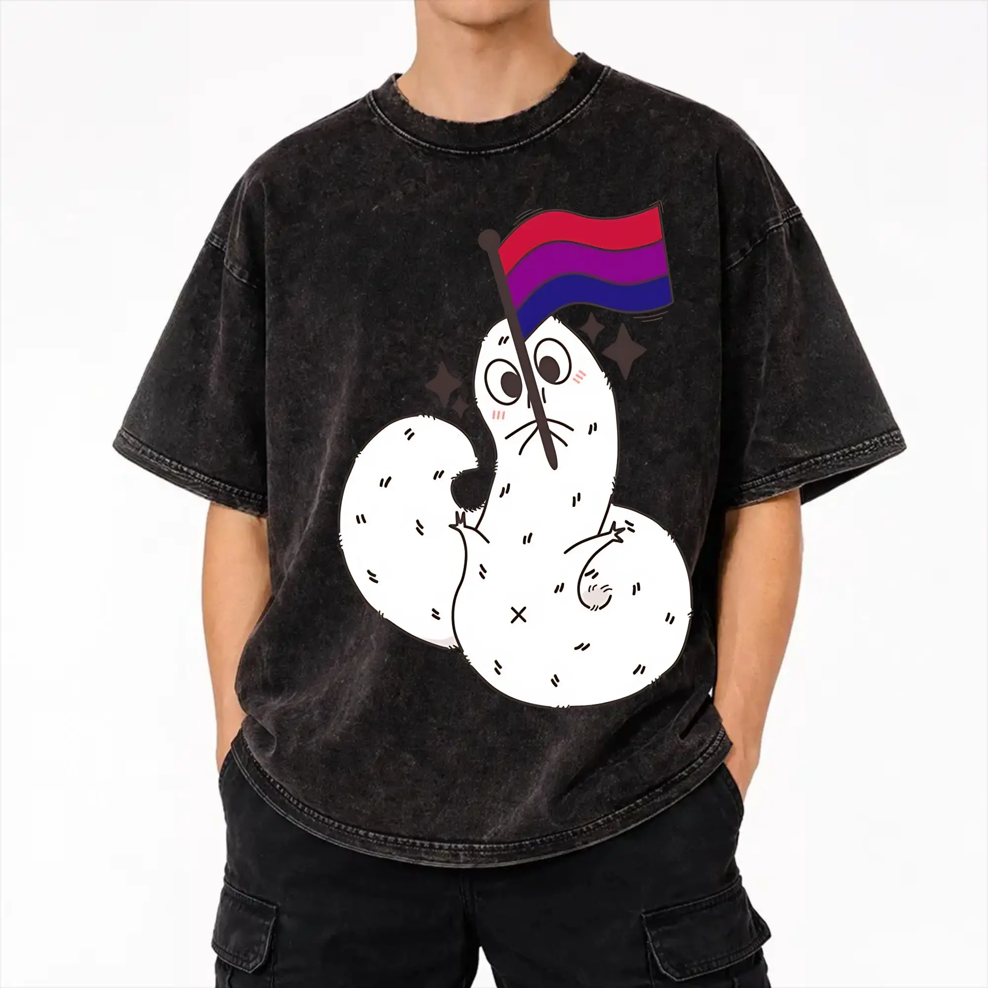 Mystic Brushbuddy Witch Hat Atelier Merch Washed T Shirts for Men Women Streetwear Hip Hop T-Shirt Printed  Tees Cotton