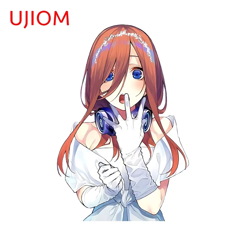 UJIOM 13cm × 8.7cm Sexy Miku Nakano Wall Stickers Pretty Girl With A Surprised Look Decals Personal Bedroom Accessories