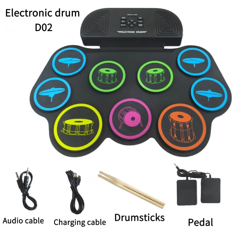 simple version game drum easy to store household mini gong drum primary school student adult soft rubber electronic drum