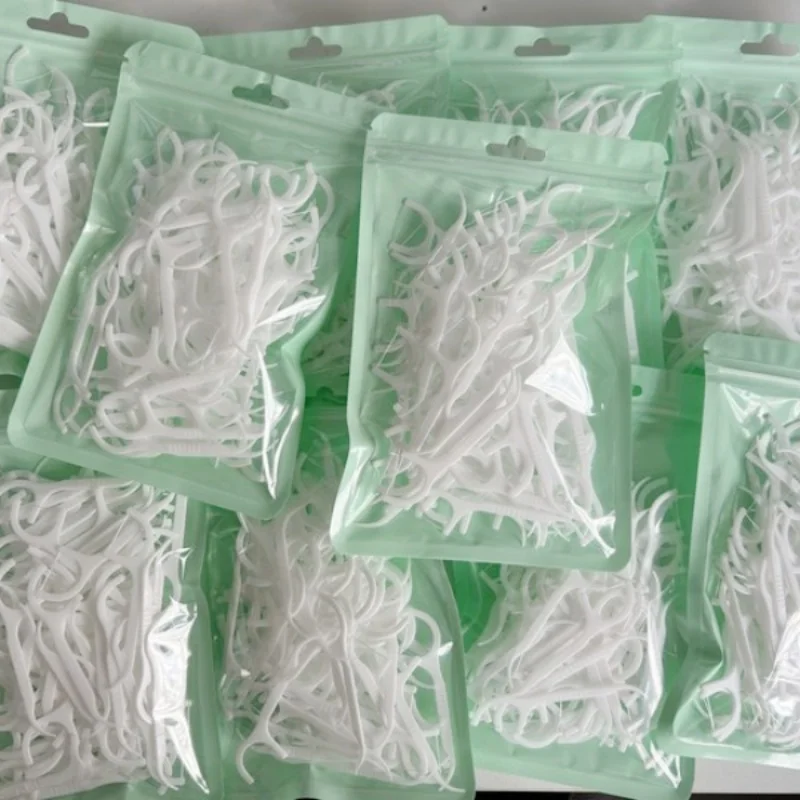 100PCS Dental floss sticks, deep cleaning dental floss, oral care, portable disposable hygienic dental floss, daily travel