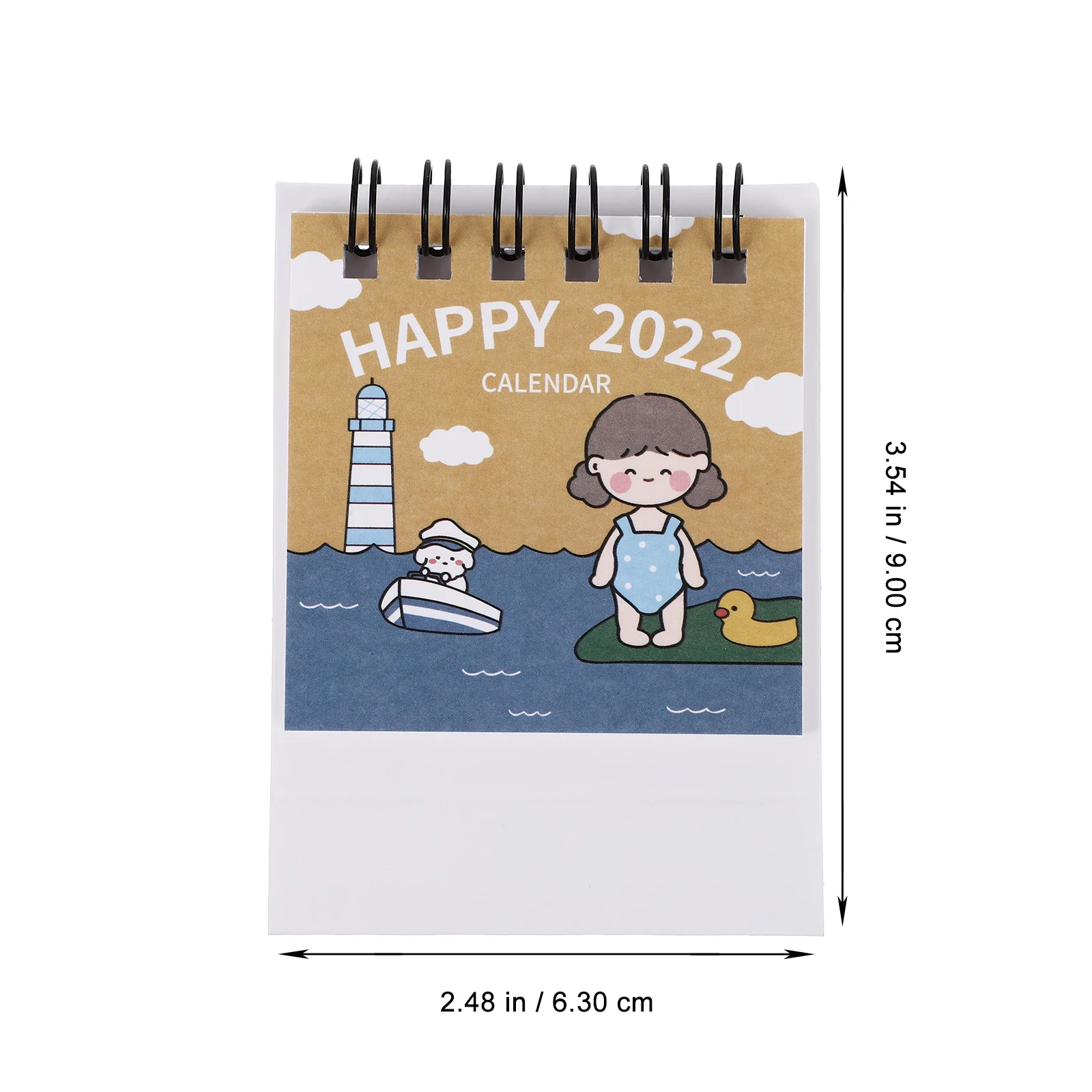 1pc Desktop Mini 2022 Design semplice Calendario di pianificazione del programma per studente in ufficio Anno della tigre Pianificatore mensile Pratico quotidiano