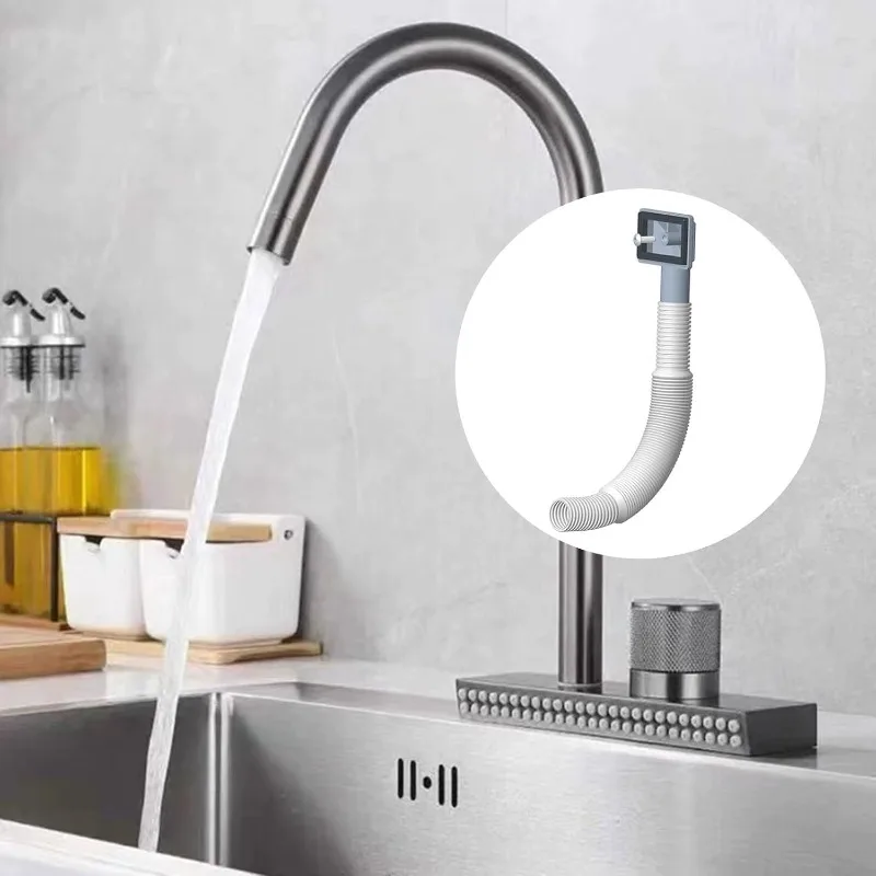Square Sink Overflow Pipe Washbasin Drainer Replacement Overflow Head for Kitchen Sink Adjustable Height Connecting Pipe
