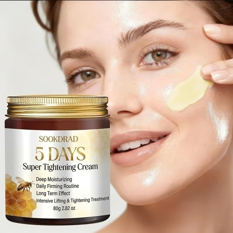 5 Days Super Tightening Cream, Bee Venom Extract, Deep Moisturizing, Face & Neck, Unisex,80g,All Skin,Morning Quick Care