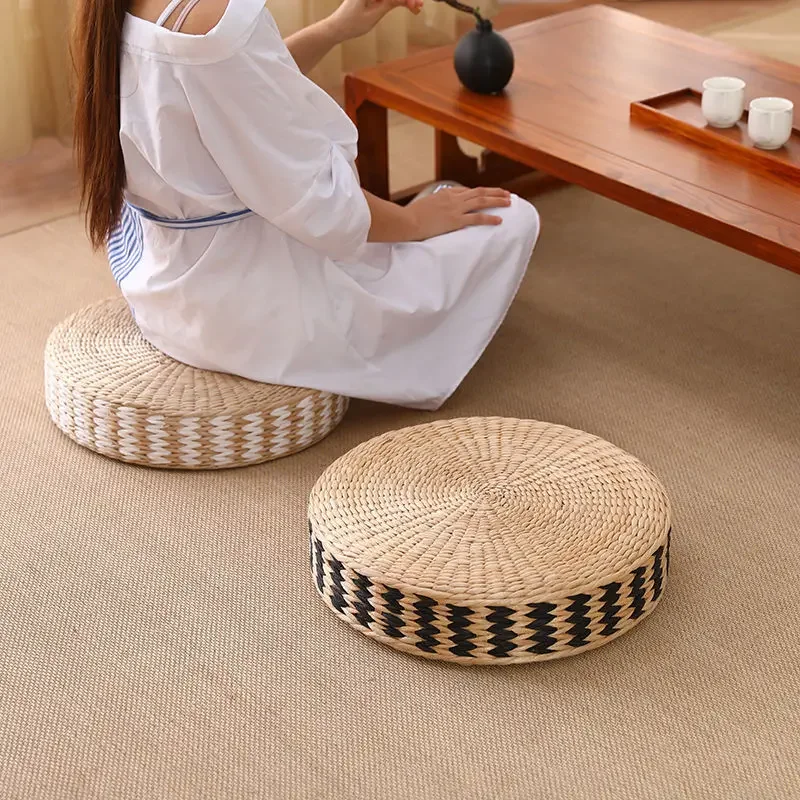 

Grass Woven Cushion Hand Woven Cushion For Home Decor Round Stool Japanese Tatami Seat Cushions Straw Rattan Compiled Zen Mat