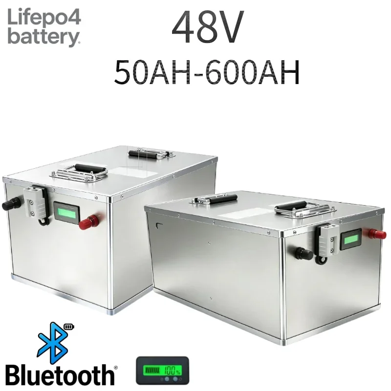 High Capacity Rechargeable Lithium Iron Phosphate Battery Pack 48V 50Ah To 550Ah Equipped With Built In BMS LiFePO4 Battery For