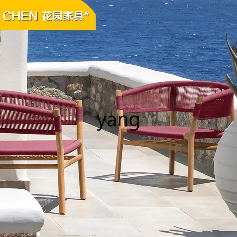 CX Outdoor Sofa Villa Courtyard High-End Furniture Balcony Wooden Ball Sand Tea Table Combination