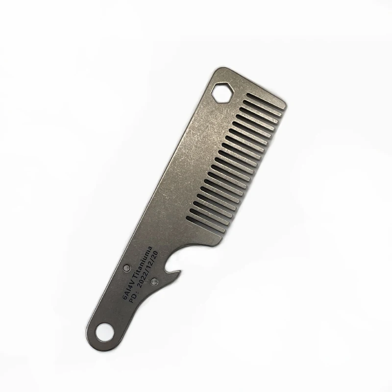 1PC Titanium Alloy EDC Mini Portable Comb Hair Cutting Comb Super Light Comb