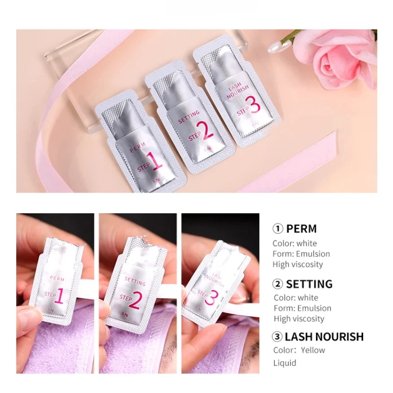 3 Stuks/partij #1 #2 #3 Sachet Lash Lift Lotion Wimper Permanent Lash Lifting Kit Wimper Voeding Lotion Oogmake-Up Tools