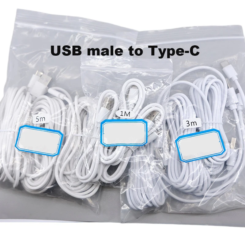 Extra long USB male to  Type C Port Extension Cable 5M 3M 1M Device Universal power Cable for wireless ip Camera B4