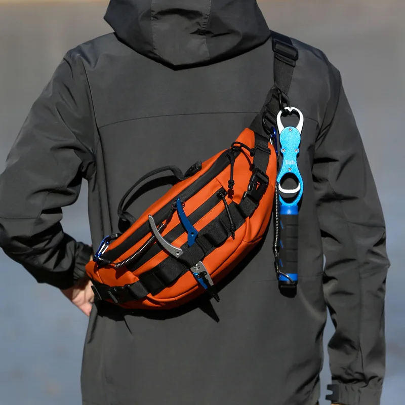 

Luya outdoor fishing Fanny pack multi-function anti hand lading shoulder backpack waterproof mountainside hanging storage bag