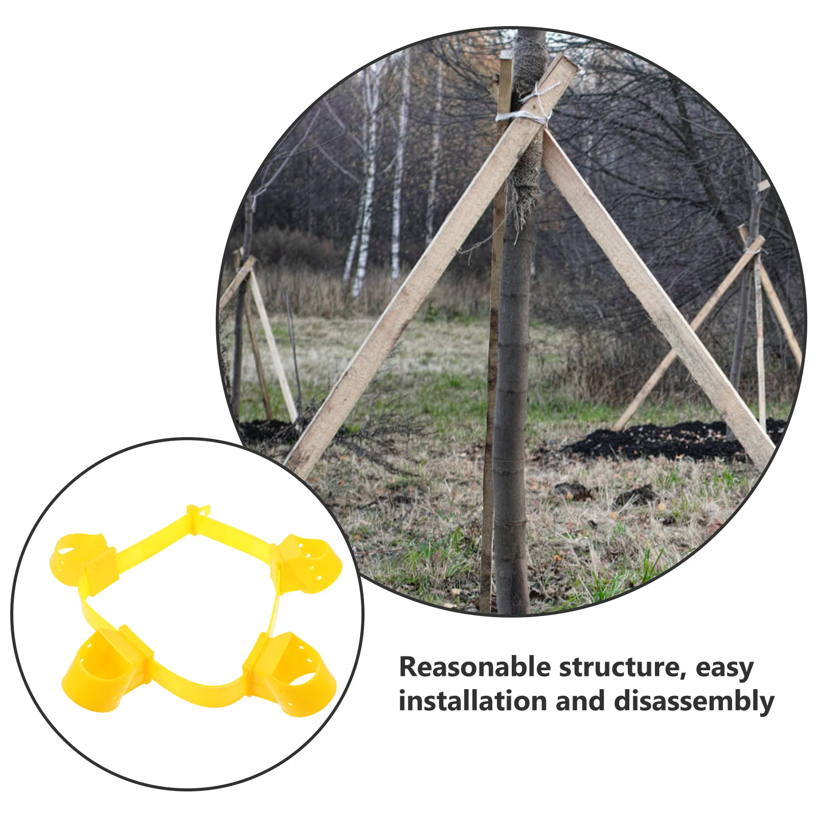 4Pcs Plastic Tree Support Stakes Straps for Young Trees Fruit Trees Windproof Stability Tree Brace Tool Garden Use