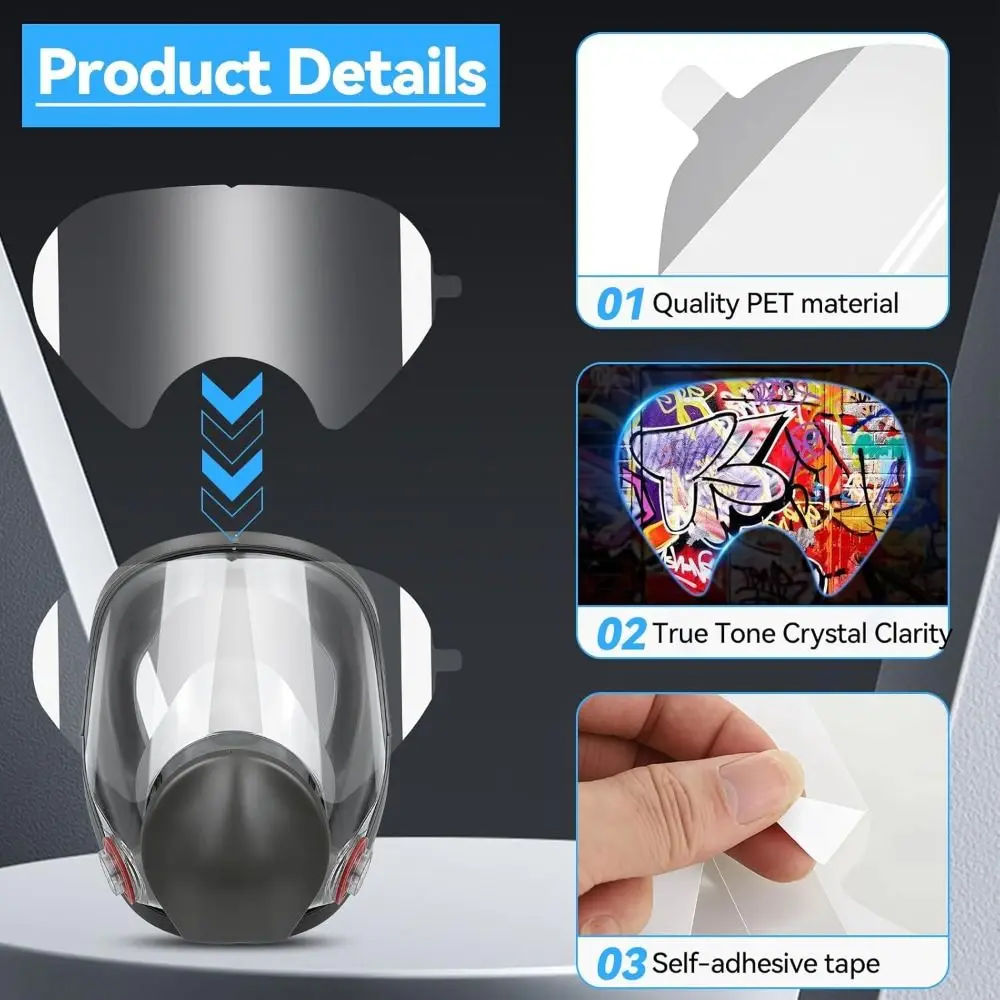 Peel Off Lens Cover Anti-Fog Protective Lens Film Protective Lens Film Waterproof Full Face Screen Protector