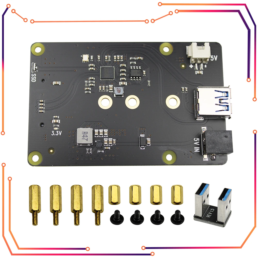 Raspberry Pi 4 Model B X862 V2.0 2280 SATA SSD Shield, X862 SSD Storage Expansion Board for Raspberry Pi 4B