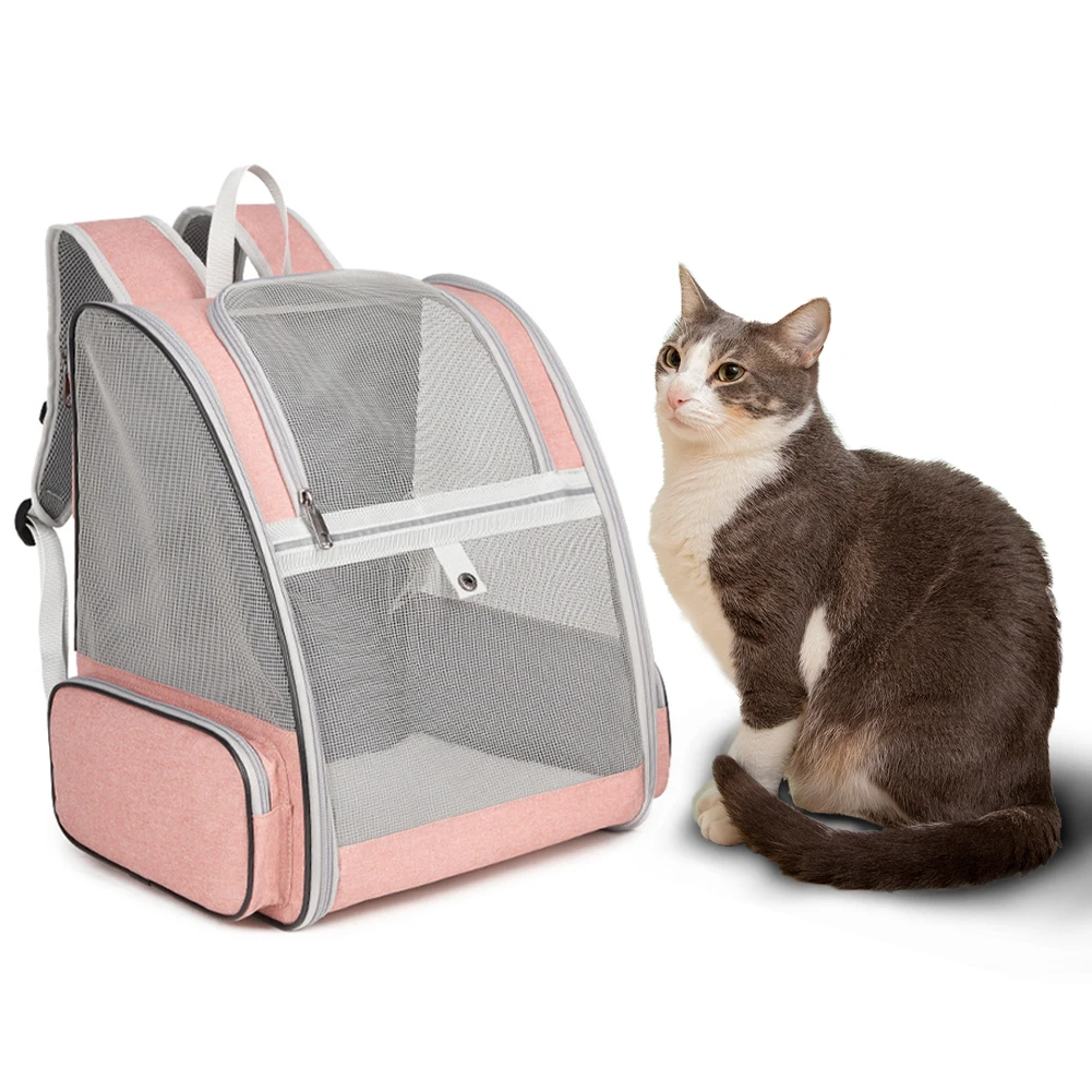 

Cat Dog Carrier Backpack, Foldable Pet Carrier Backpack With Mat, Portable Breathable Backpack Carrier Fit Up To 5Kg Dog/7kg Cat