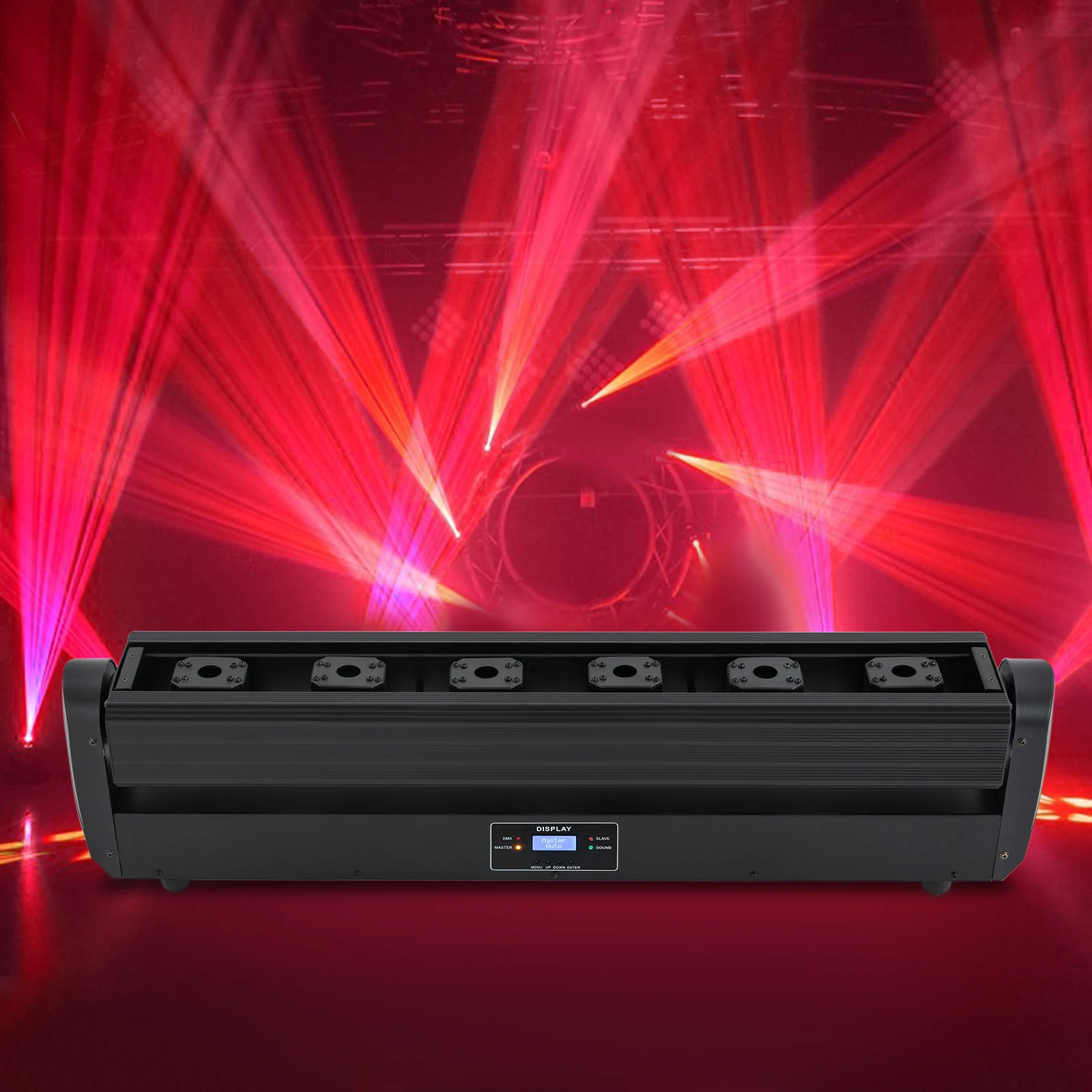 

6-глазый свет с подвижной головкой, красный сценический бар DMX DJ Party Disco Strobe Light φ15 мм Танцпольный пол с 4 режимами управления для вечеринки KTV