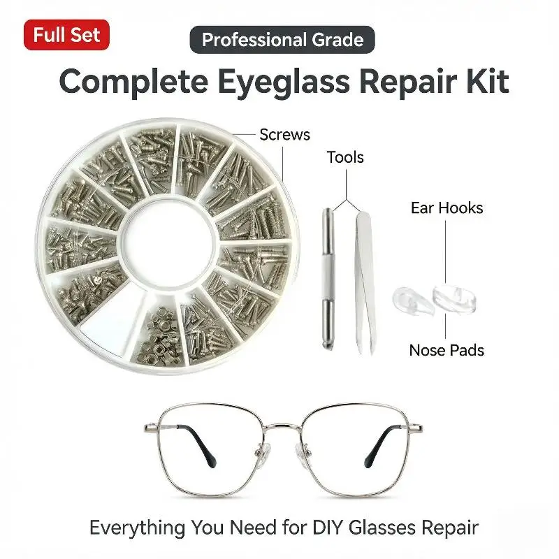 1 Set Mini-Präzisionsschraubendreher-Set zur Reparatur von Brillen, inklusive Schrauben und weichen Nasenpads für Lesebrillen. – Detail 5