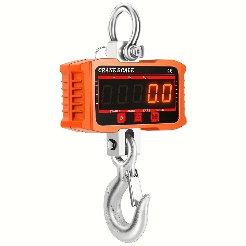 

1000kg/2204lbs Digital Hanging Scale with 65ft Remote Control Heavy Duty Crane Scale Dimmable LED Industrial Hook Scales