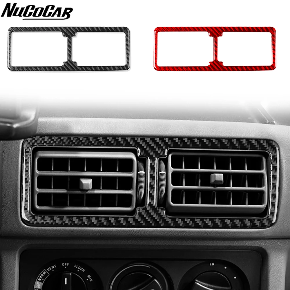 For Ford Mustang 1987-1993 Carbon Fiber Central air conditioning vent panel frame Car Accessories Interior Decorative Stickers