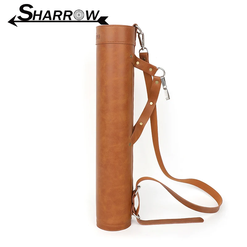 1 PC ยิงธนู Quiver หนัง Arrow ผู้ถือ Bow และ Arrow อุปกรณ์เสริมกระเป๋าการล่าสัตว์ Arrow หลอดสําหรับถ่ายภาพการล่าสัตว์กลางแจ้ง